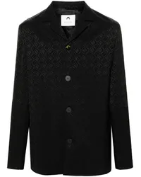 Marine Serre Hemdjacke aus Moon Diamant-Jacquard Schwarz