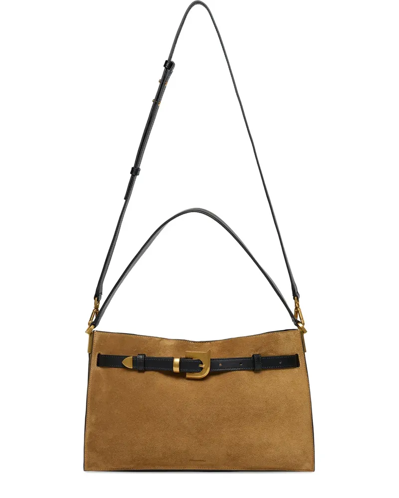 Nanushka Harmonica Wildleder-Tote Bag mit Schnallendetail - Braun Braun