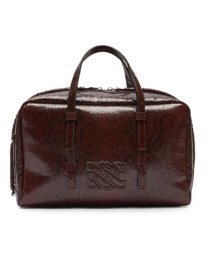 Casadei Bigli Tote Bag mit Python-Print - Braun Braun