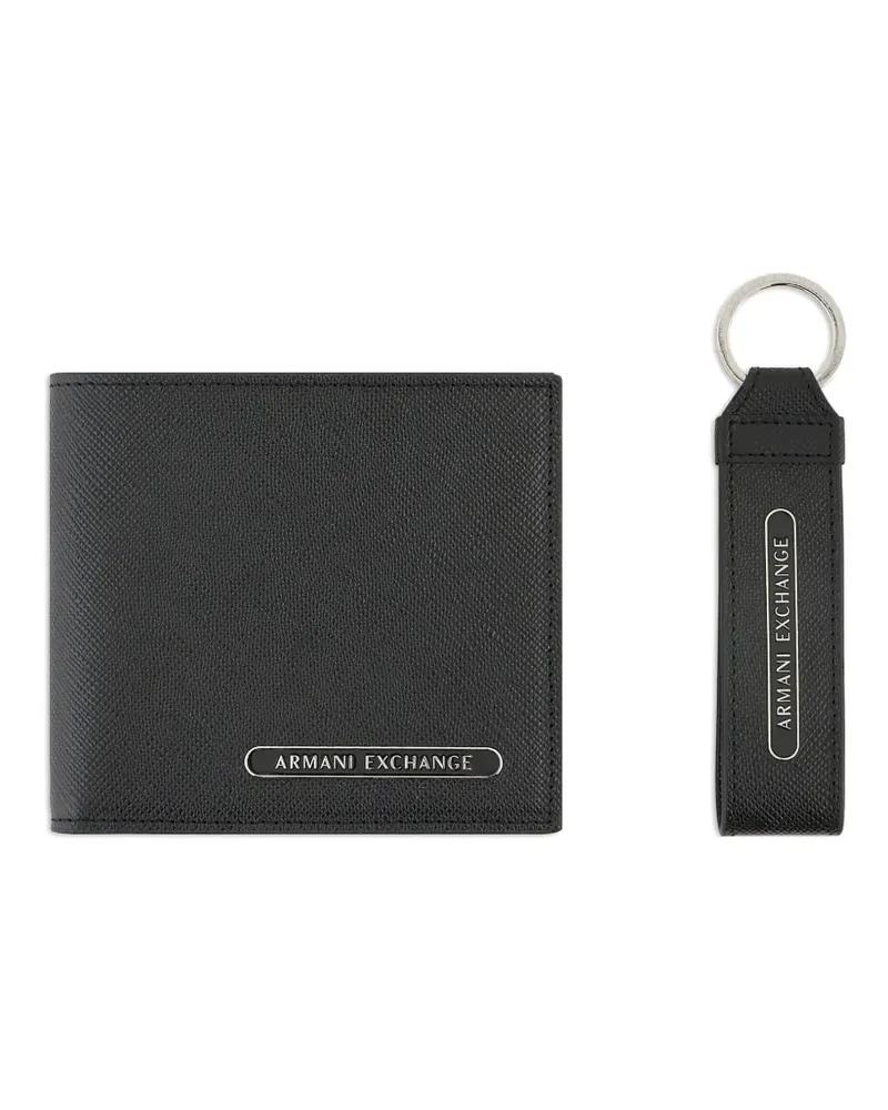 Armani Exchange Portemonnaie mit Logo-Schild - Schwarz Schwarz