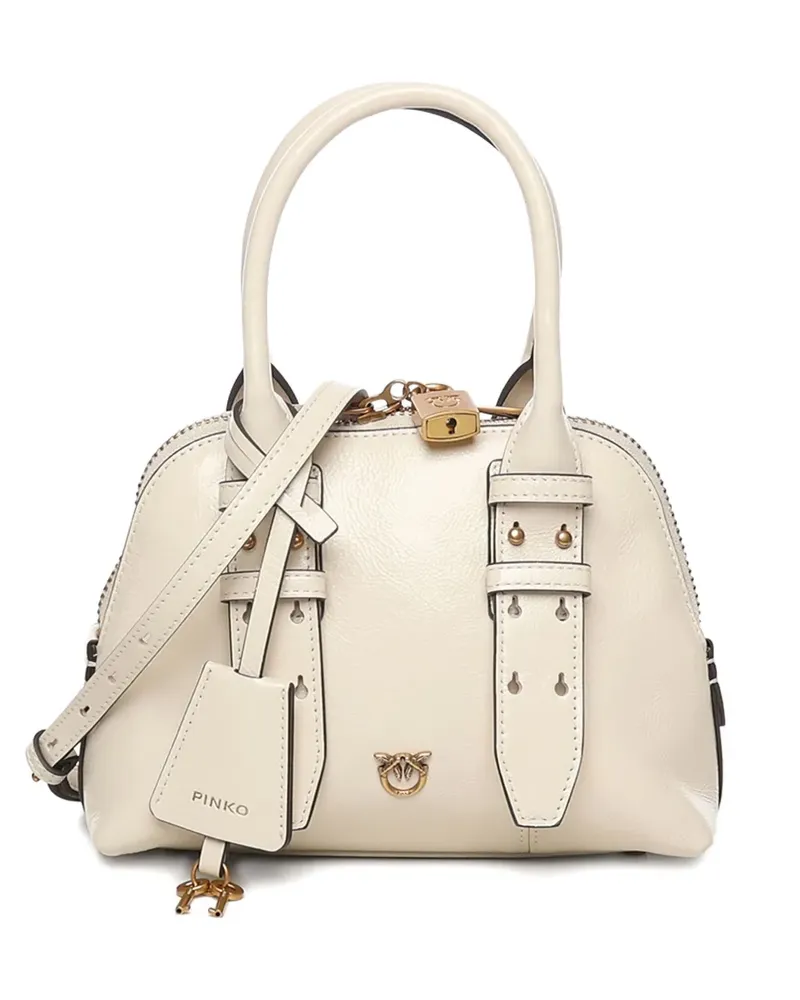 Pinko small Escape leather tote bag - Nude Nude