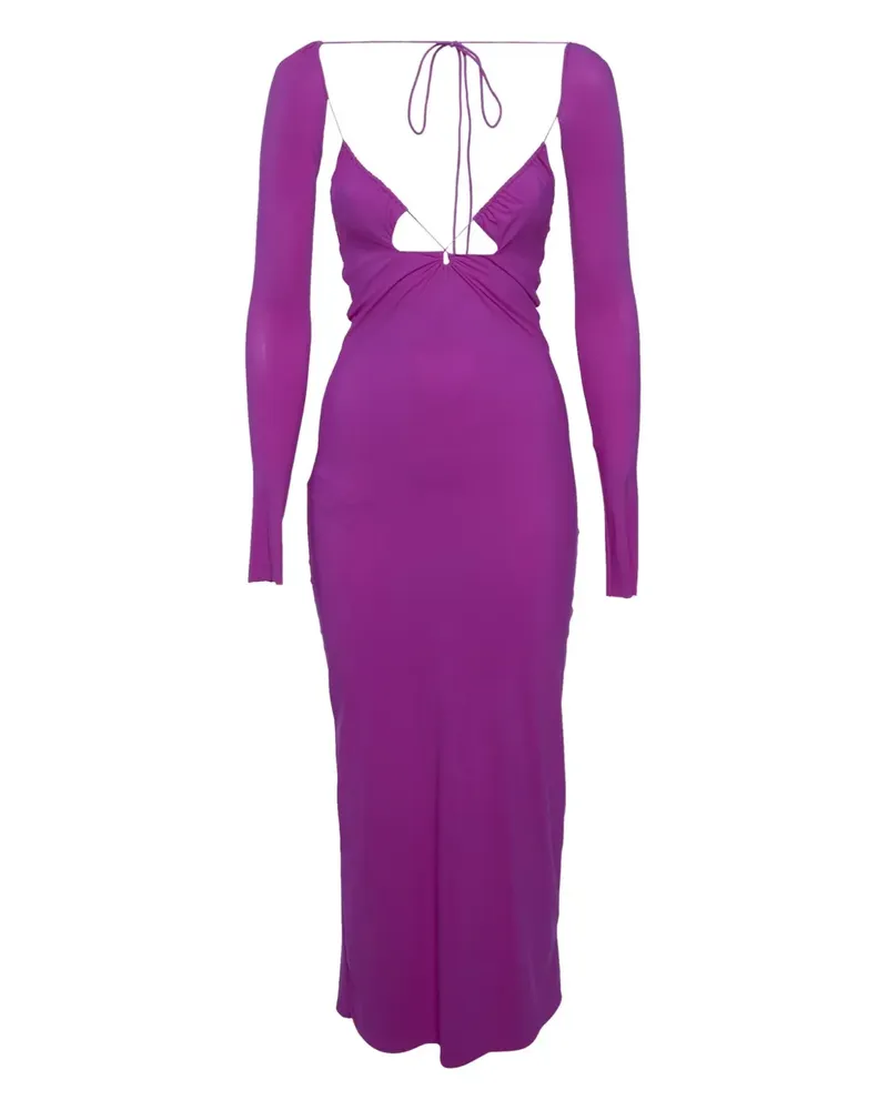 Amazuìn Jersey-Midikleid mit Bindedetail - Rosa Rosa