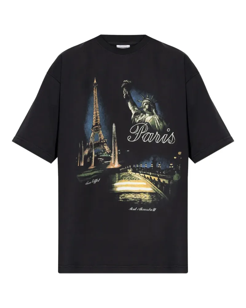VETEMENTS Eiffel Tower-print T-shirt - Schwarz Schwarz