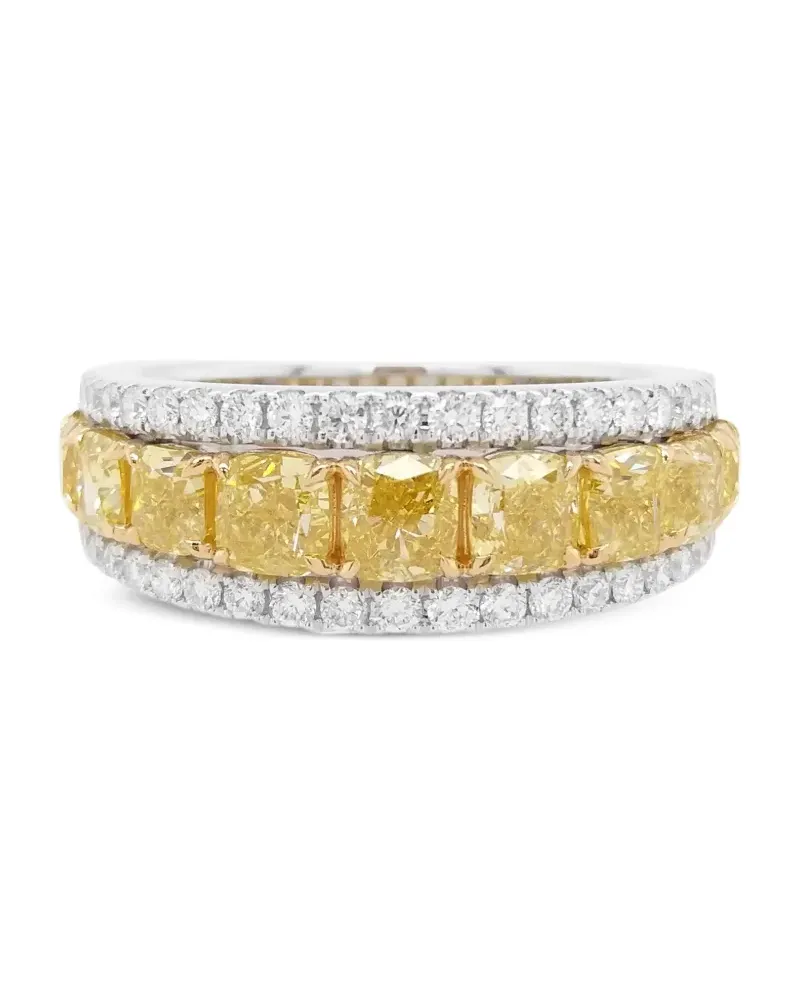 HYT Jewelry 18kt Gelb- und Weißgoldring mit Diamant - Silber Silber