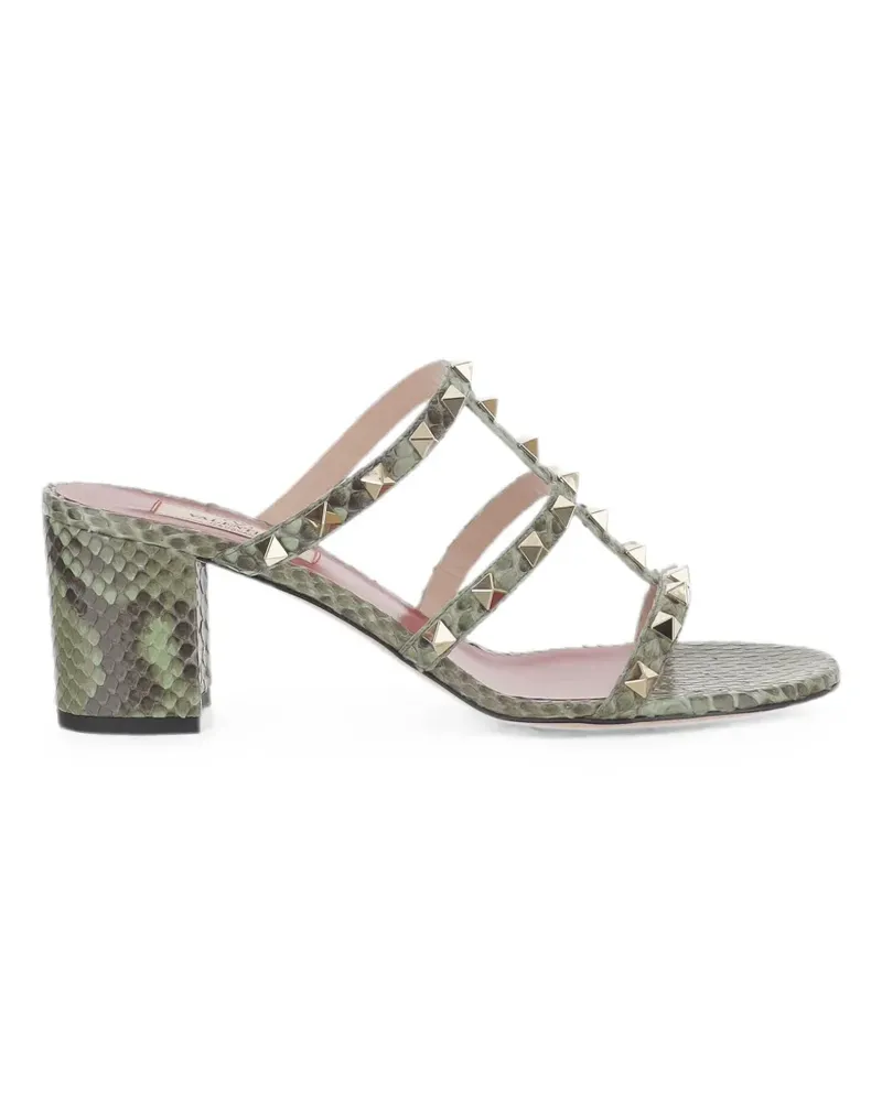 Valentino Garavani Rockstud snakeskin-effect sandals - Grün Grün