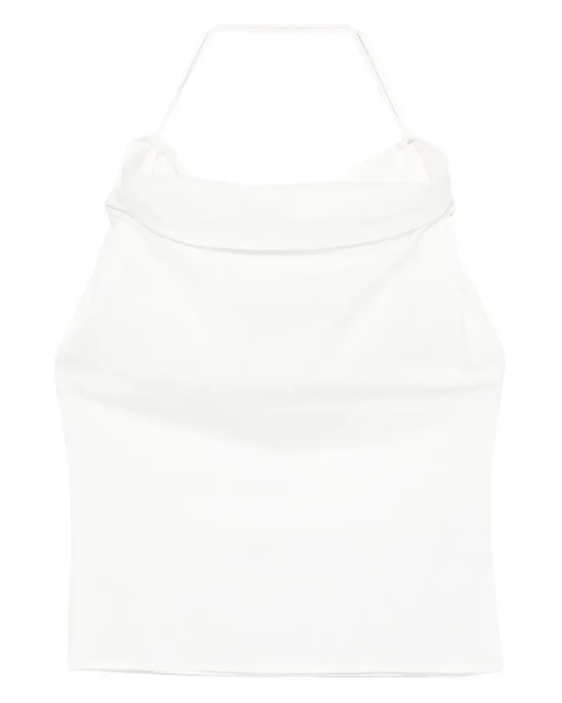 Paris Georgia Drapiertes Christophe Neckholder-Top - Weiß Weiß