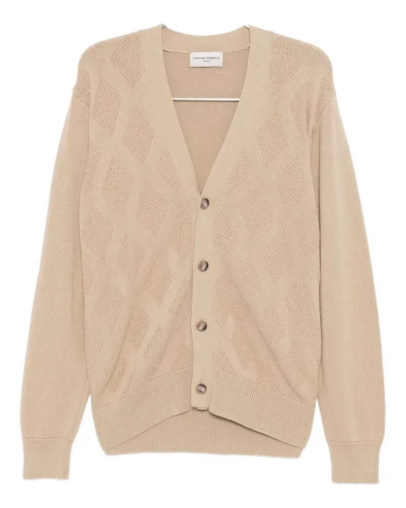 Officine Generale MILES cotton cardigan - Nude Nude