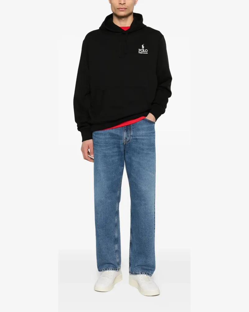 Ralph Lauren logo-embroidery hoodie - Schwarz Schwarz