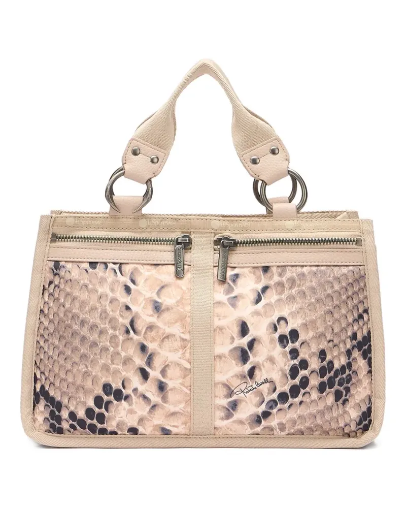 Roberto Cavalli Handtasche mit Schlangenleder-Prägung - Nude Nude