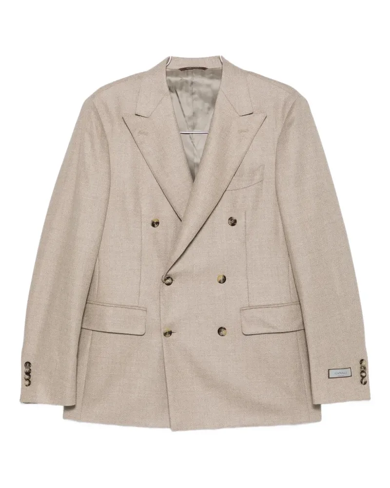 Canali double-breasted peak-lapels blazer - Nude Nude