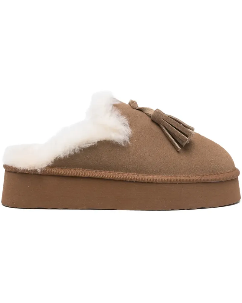 MAX&MOI Mules mit Quastenstickerei - Braun Braun