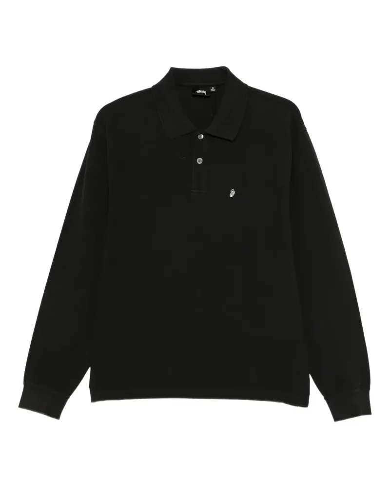 Stüssy Poloshirt mit Logo-Stickerei - Schwarz Schwarz
