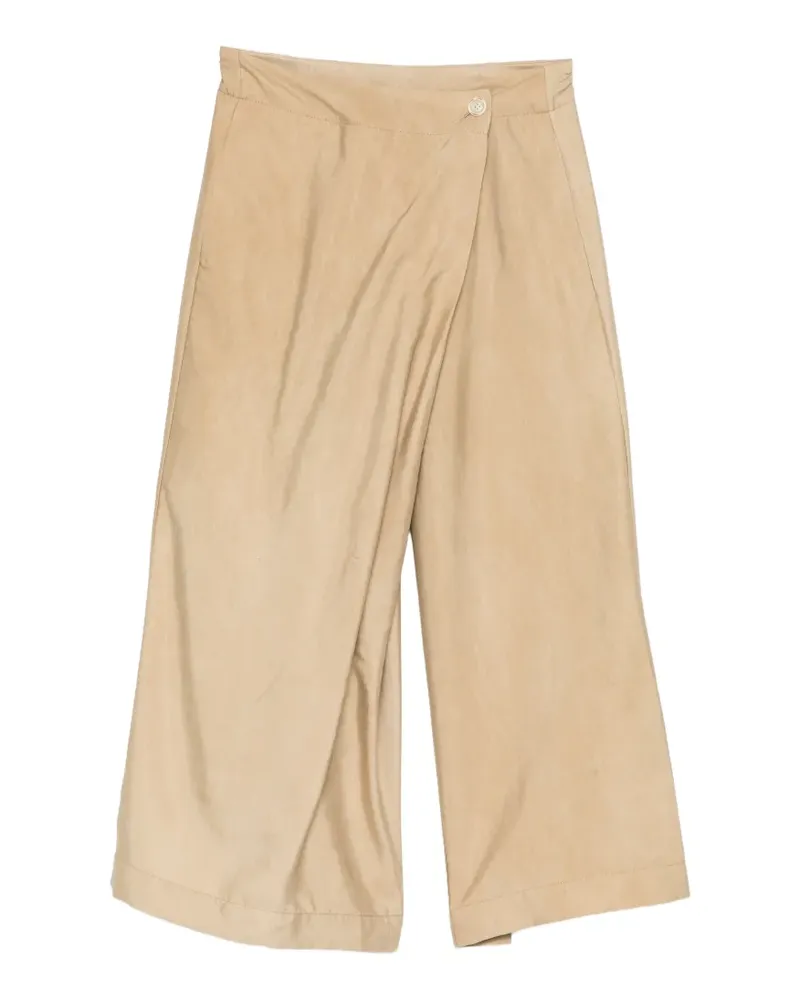 Uma Wang wrap-front wide-leg trousers - Nude Nude
