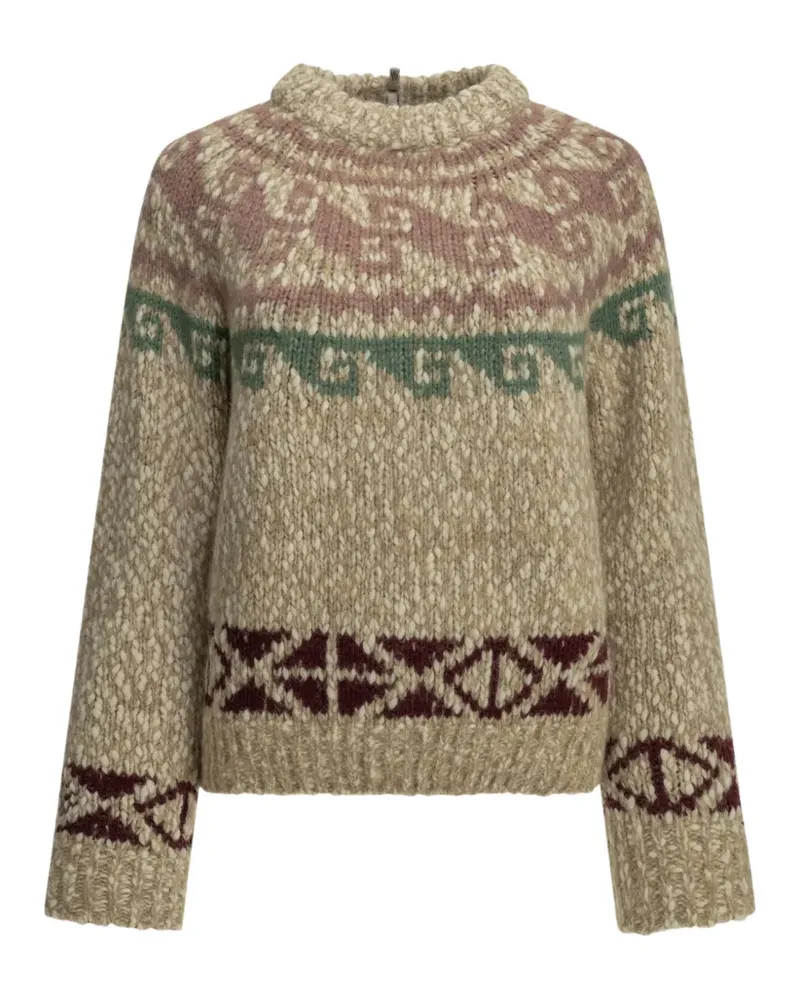 Moncler Fair Isle knit sweater - Nude Nude