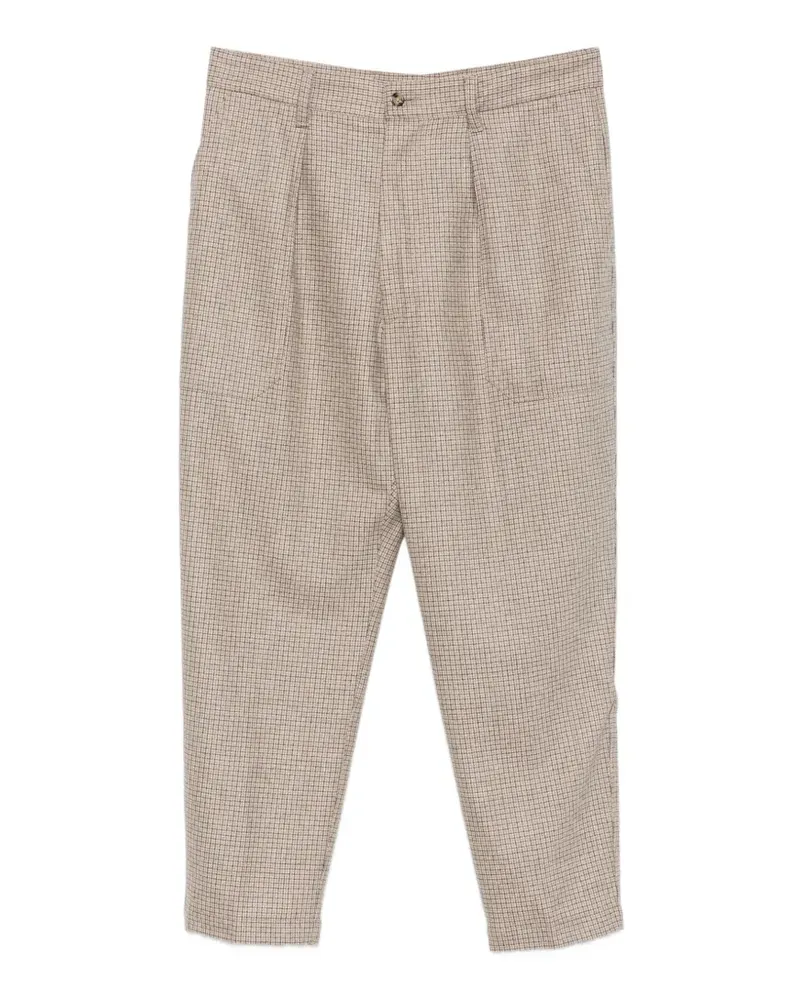 Eleventy Karierte Hose mit Falten - Braun Braun
