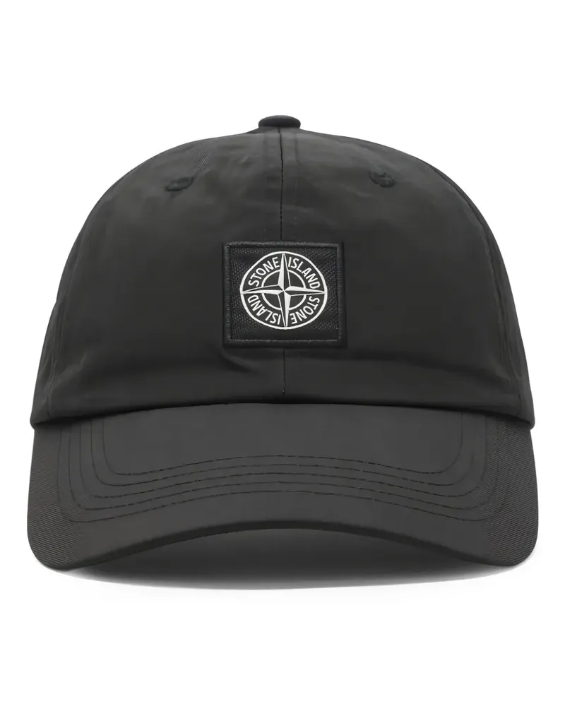 Stone Island Baseballkappe mit Logo-Patch - Schwarz Schwarz