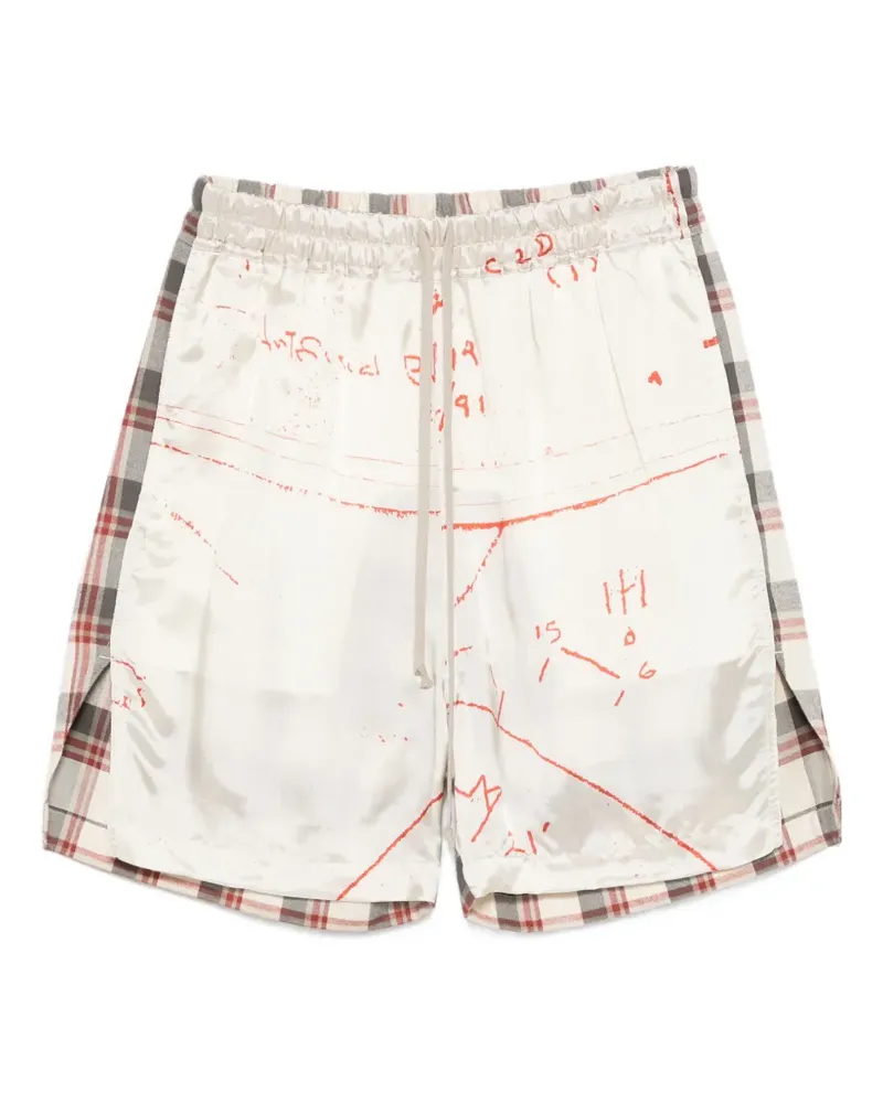 Rick Owens plaid-pattern shorts - Nude Nude