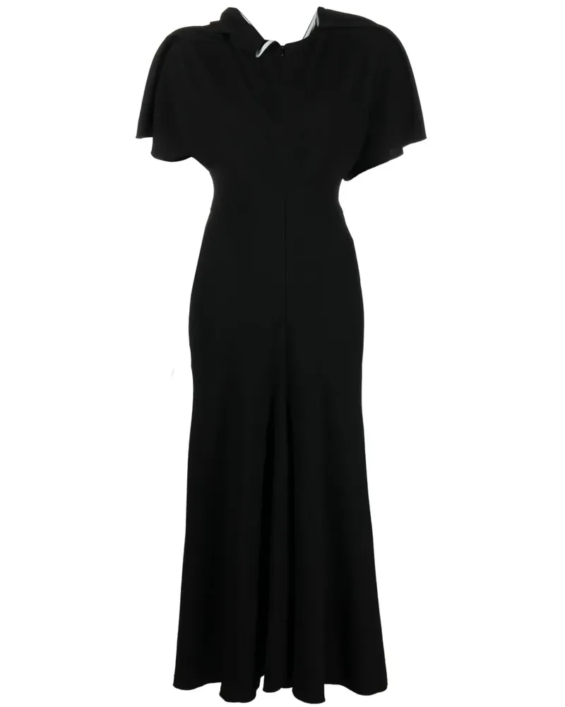 Victoria Beckham Gerafftes A-Linien-Kleid - Schwarz Schwarz