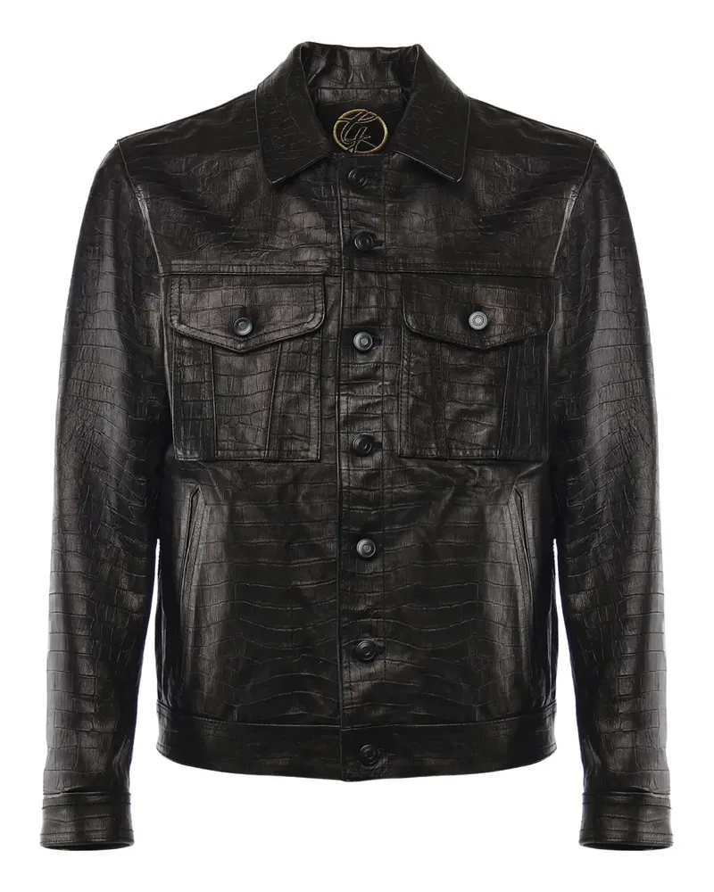 Giuliano Galiano Julius pocket leather jacket - Schwarz Schwarz