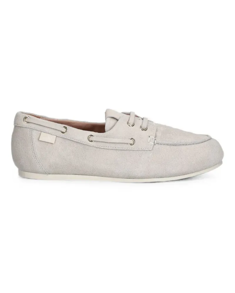 Moschino suede boat shoes - Grau Grau