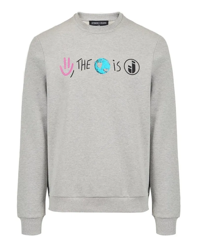 Iceberg graphic-print long-sleeve sweatshirt - Grau Grau