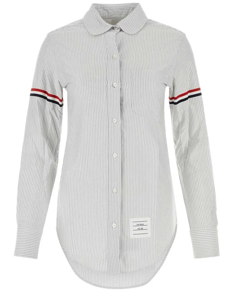 Thom Browne Klassisches Hemd mit Kontraststreifen - Grau Grau