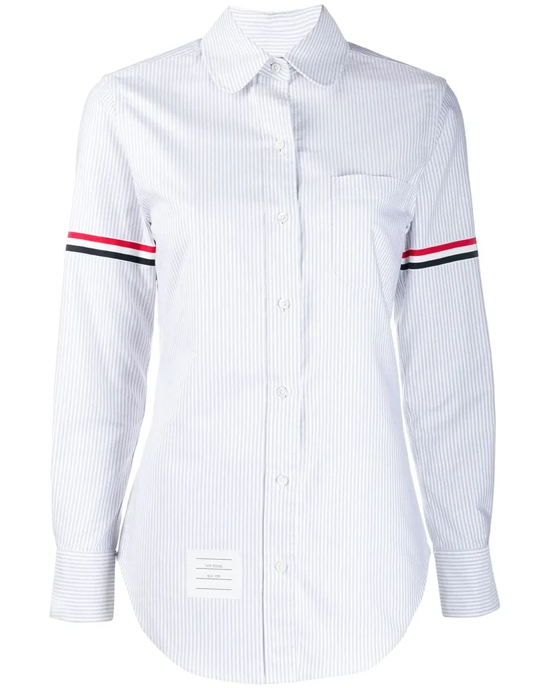 Thom Browne Klassisches Hemd mit Kontraststreifen - Grau Grau