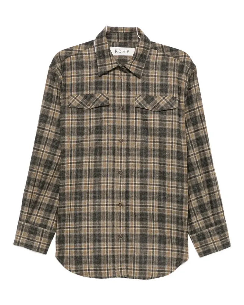 Róhe Western checked overshirt - Braun Braun