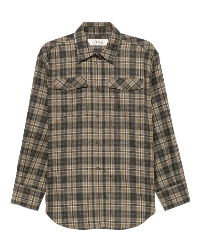 Róhe Western checked overshirt - Braun Braun