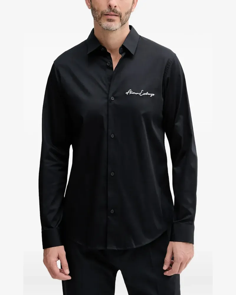 Armani Exchange Signature long-sleeve shirt - Blau Blau