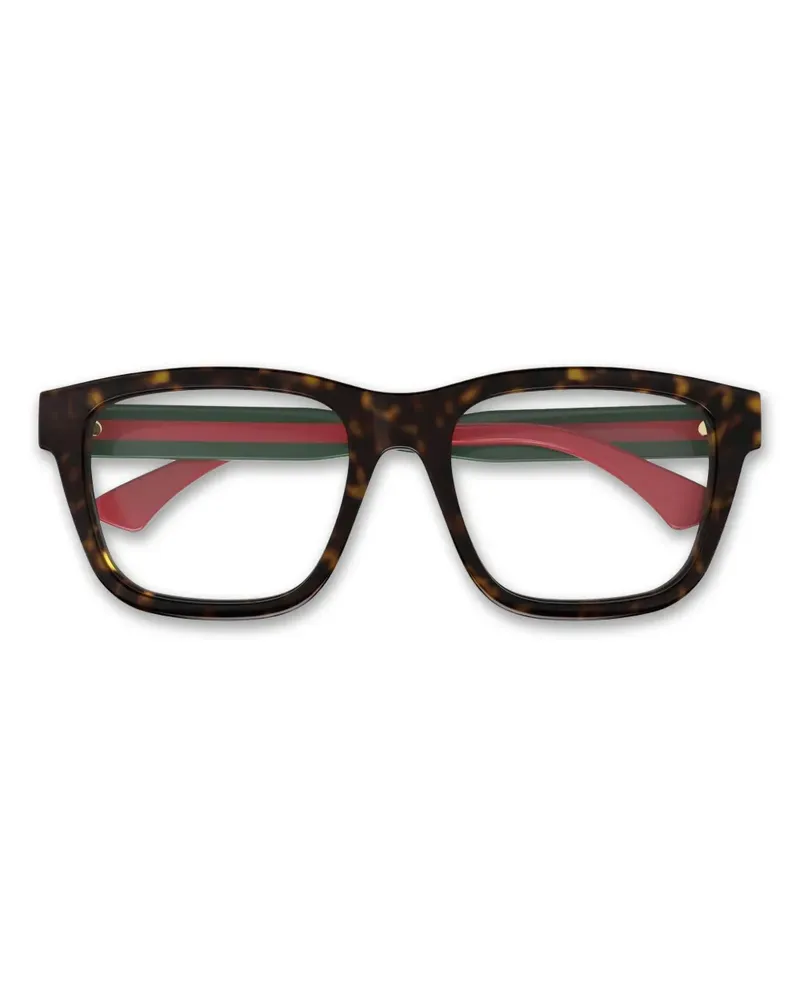 Gucci Brille mit eckigem Gestell - Braun Braun