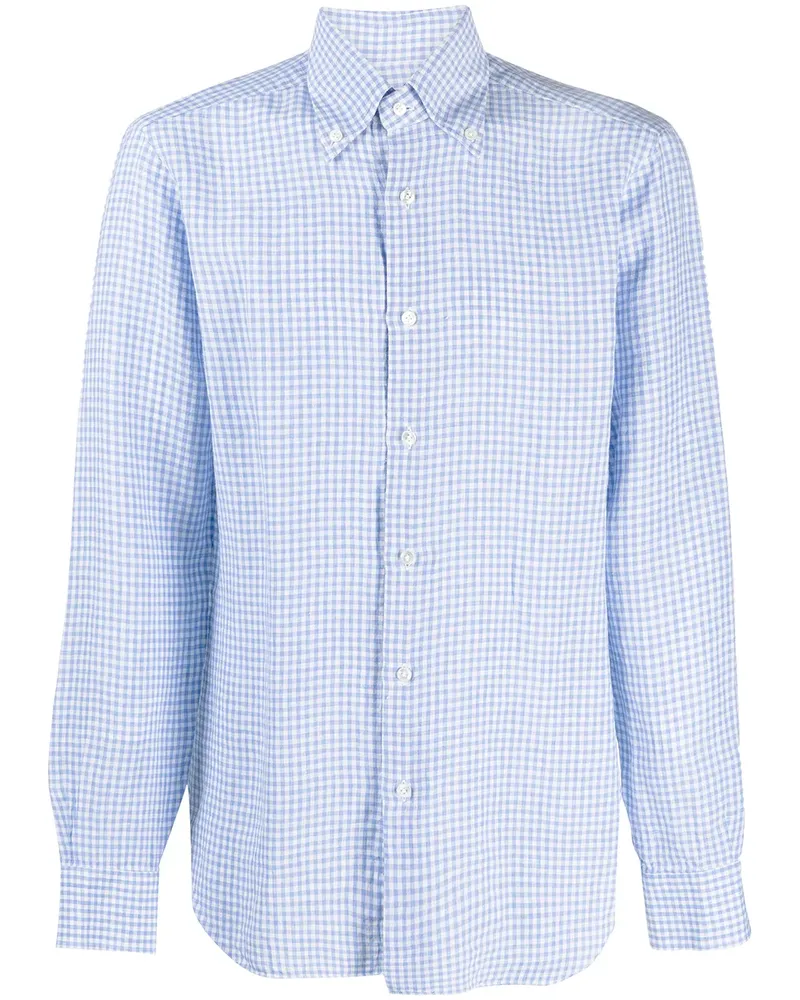 BARBA Hemd mit Vichy-Karomuster - Blau Blau