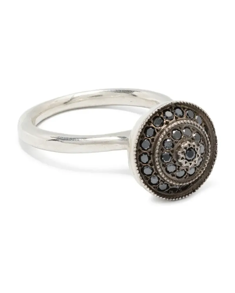 Rosa Maria Ring aus Sterlingsilber mit schwarzen Diamanten Silber