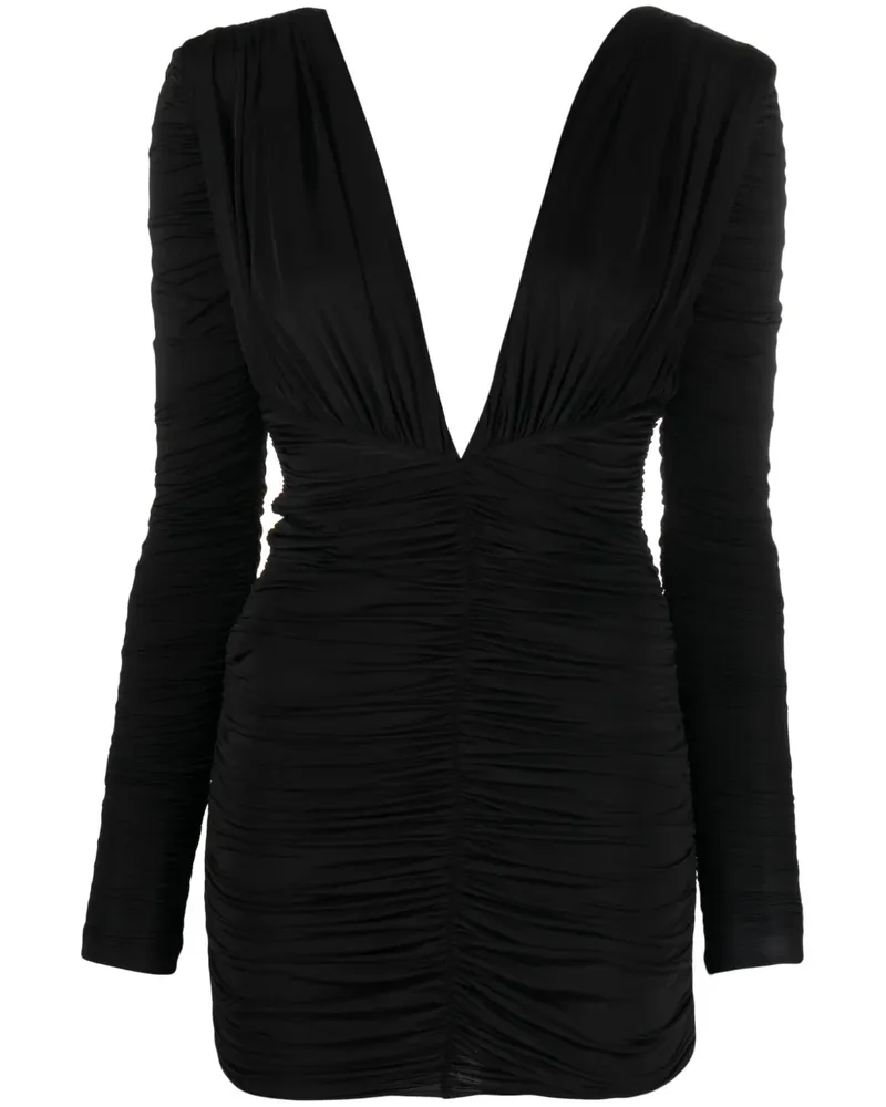 Alex Perry Minikleid mit tiefem Ausschnitt - Schwarz Schwarz