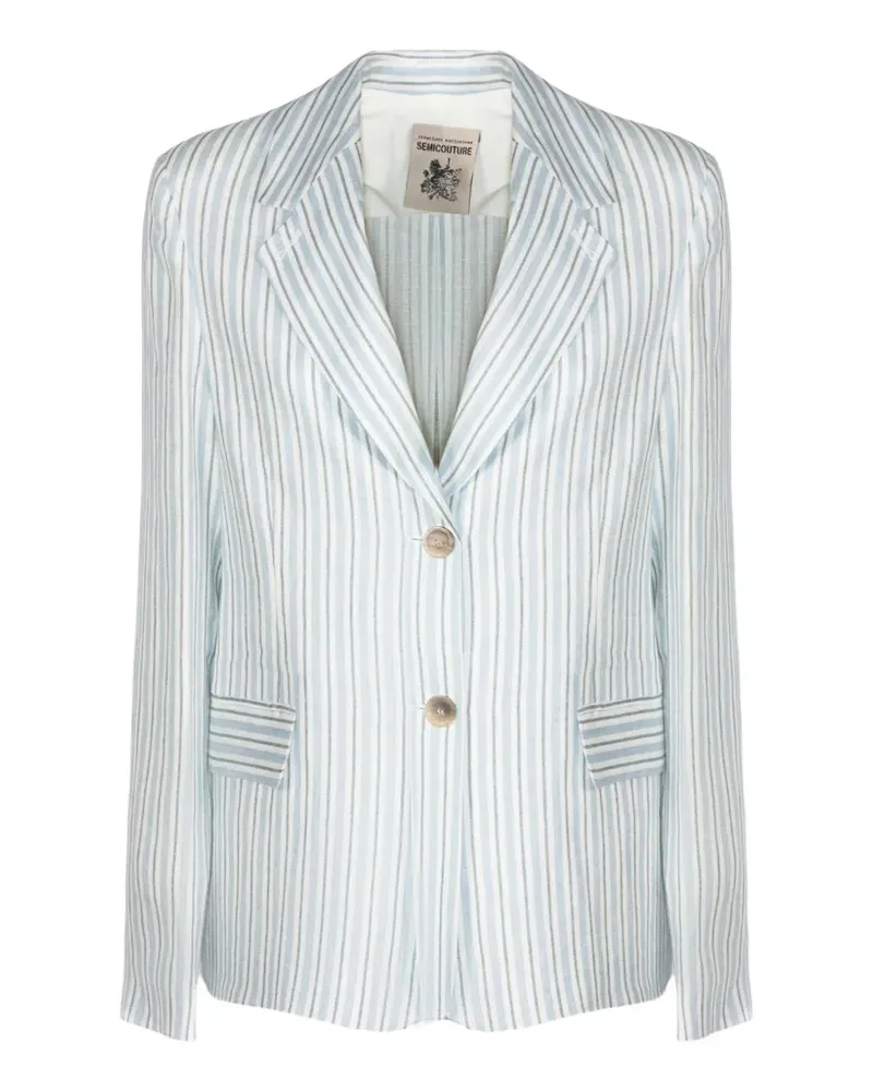 Semicouture striped single-breasted blazer - Blau Blau