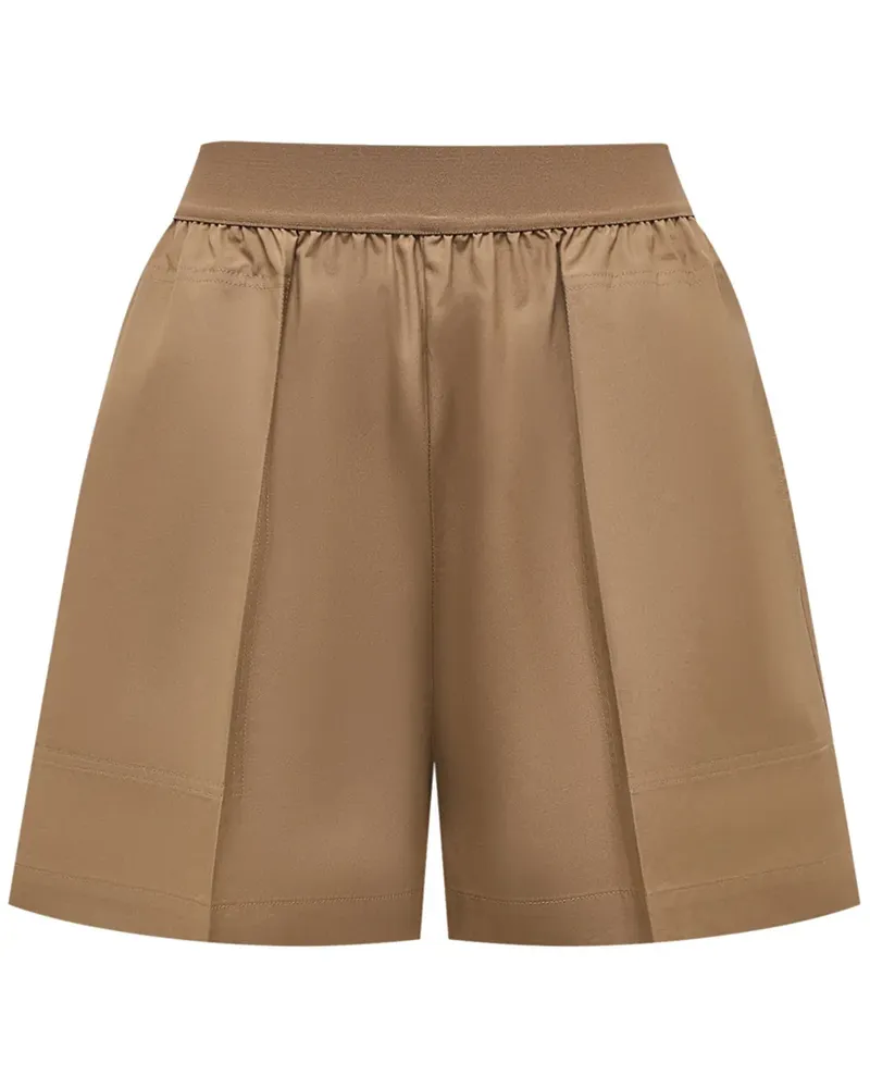 12 STOREEZ Popeline-Shorts mit hohem Bund - Braun Braun