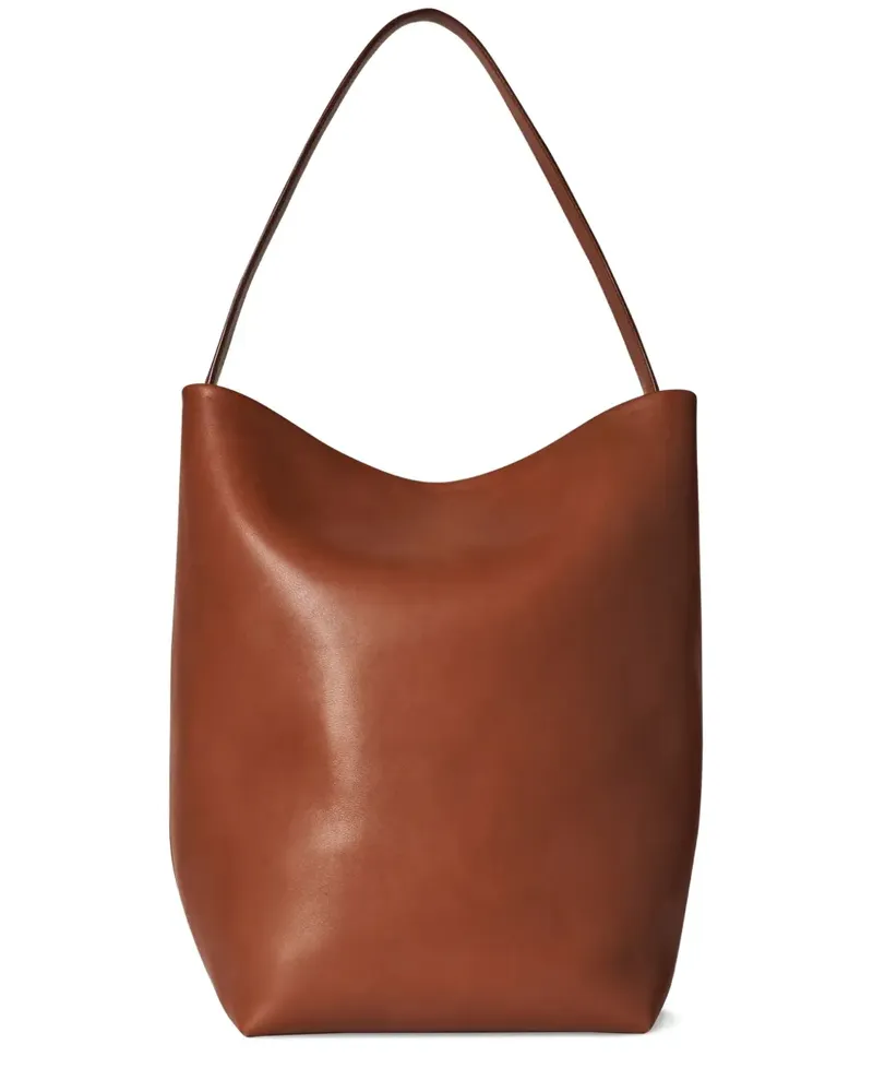 The Row large N/S Park leather tote bag - Braun Braun