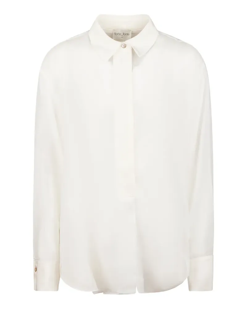 forte_forte Hemd mit Knopfleiste - Weiß Weiß
