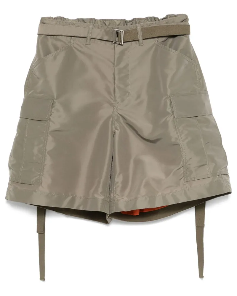 Sacai Shorts mit Gürtel - Grün Grün