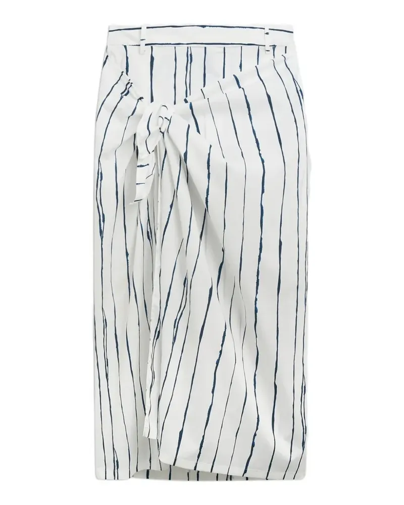 Liviana Conti Lindsey stripe-print tie-waist midi skirt - Weiß Weiß