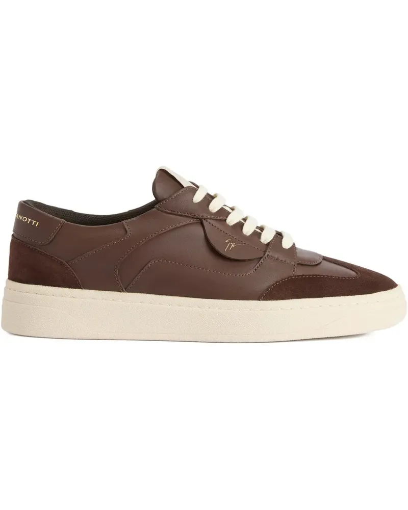 Giuseppe Zanotti lace-up leather sneakers - Braun Braun
