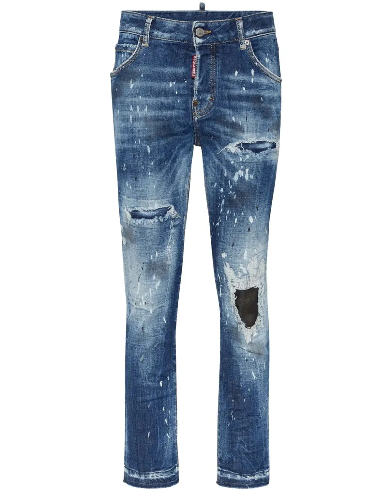 Dsquared2 Skinny-Jeans im Distressed-Look - Blau Blau