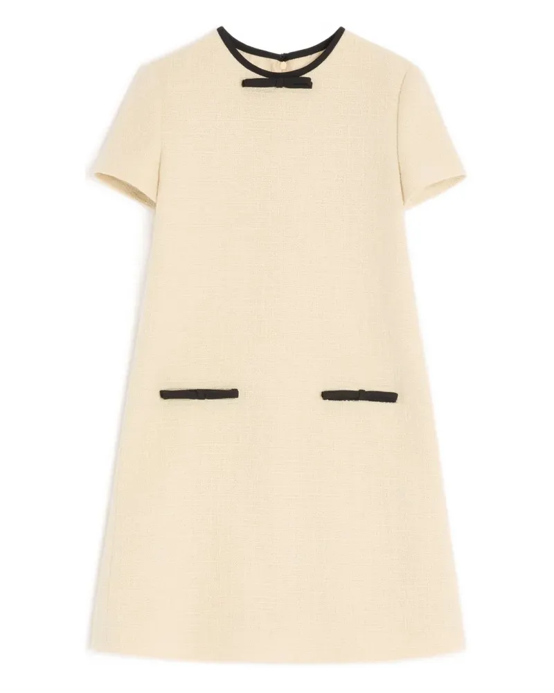 Valentino Garavani bow-embellished tweed dress - Nude Nude