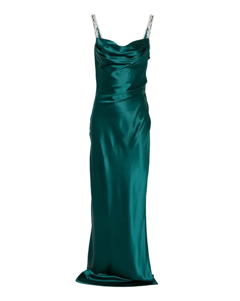 Balmain Besticktes Maxikleid mit drapiertem Ausschnitt - Grün Grün