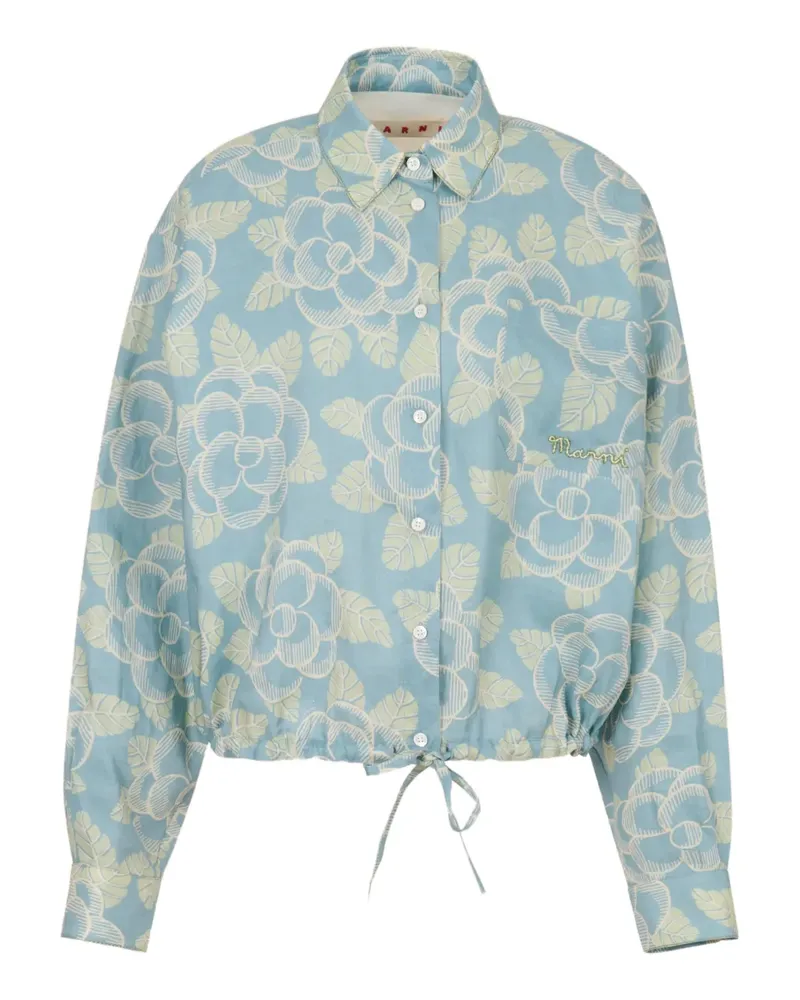 Marni Blumenrock mit Kordelzug - Blau Blau