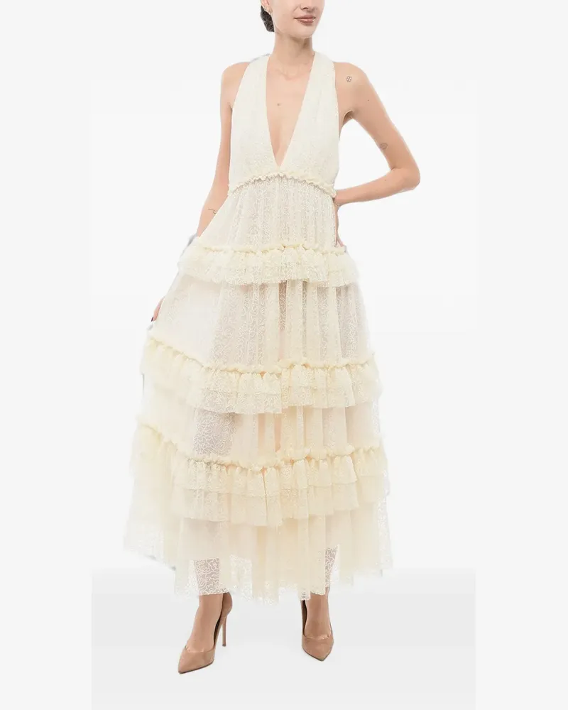 Philosophy Di Lorenzo Serafini ruffled lace maxi dress - Nude Nude