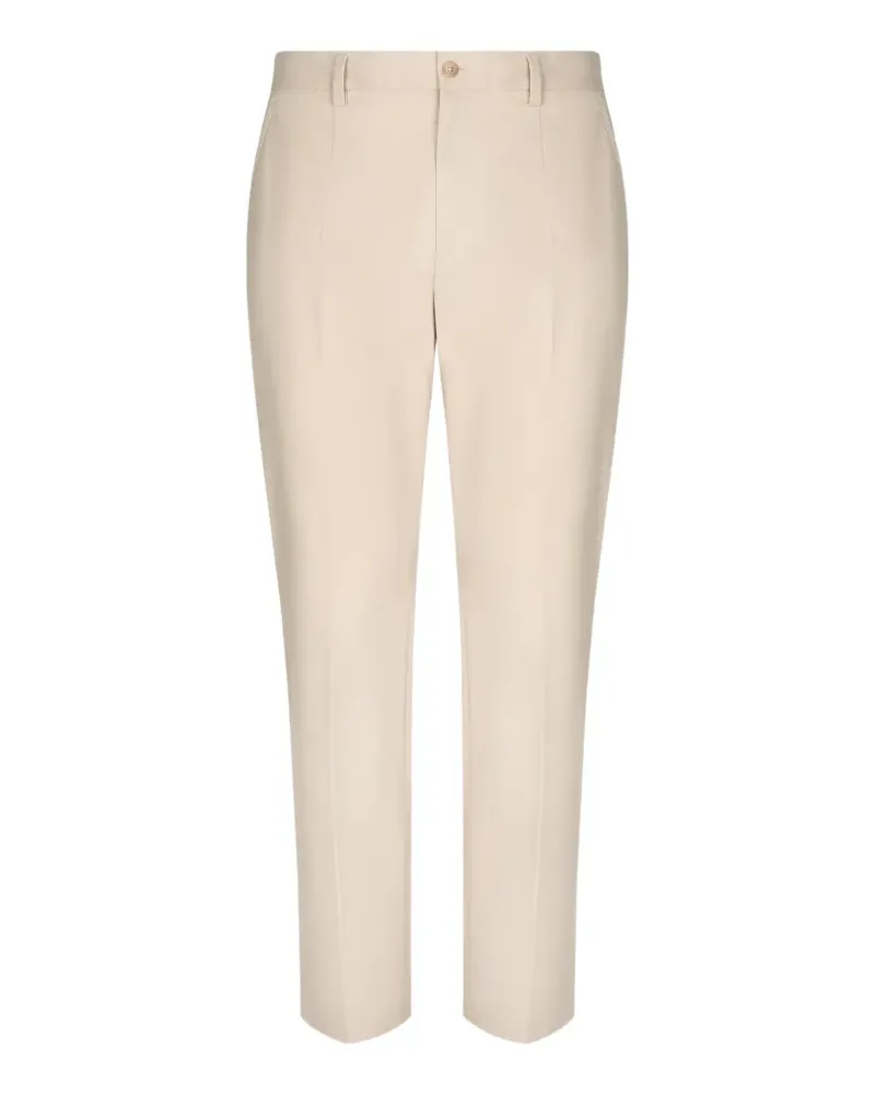 Dolce & Gabbana stretch-cotton pants with branded tag - Nude Nude
