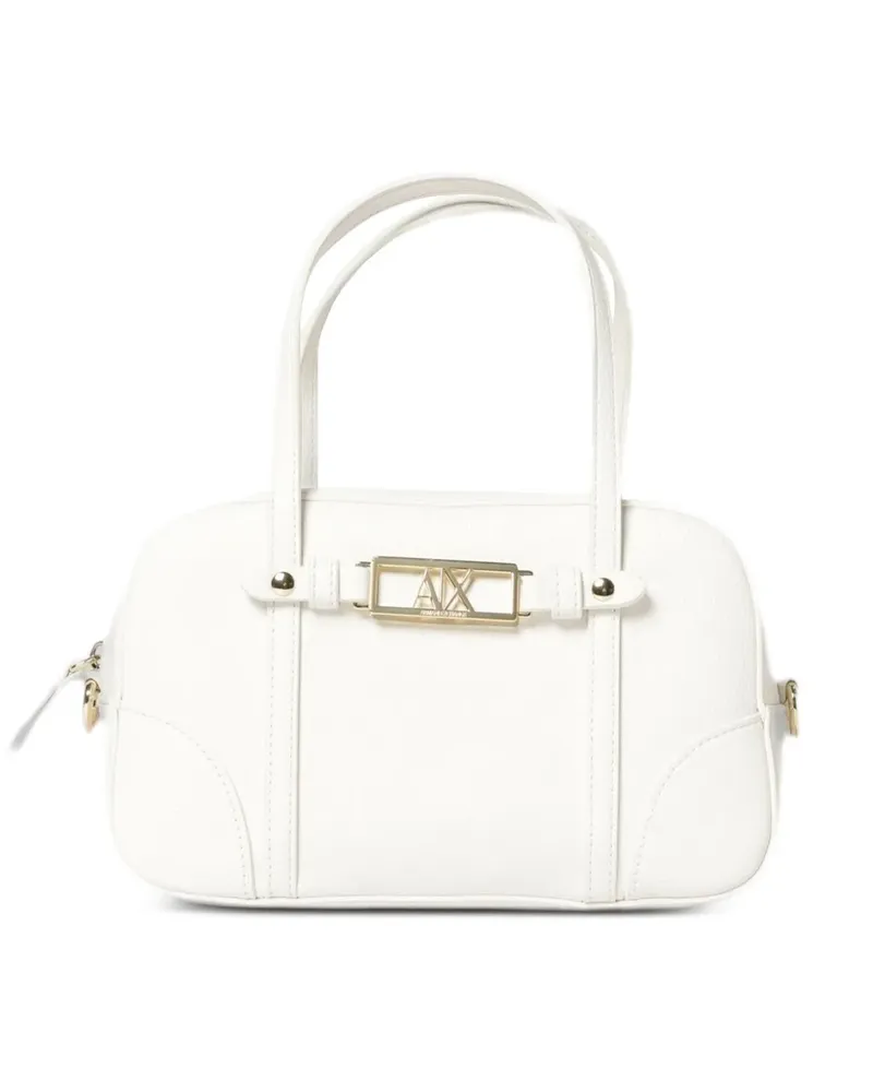 Armani Exchange Schultertasche mit Logo-Schild - Weiß Weiß