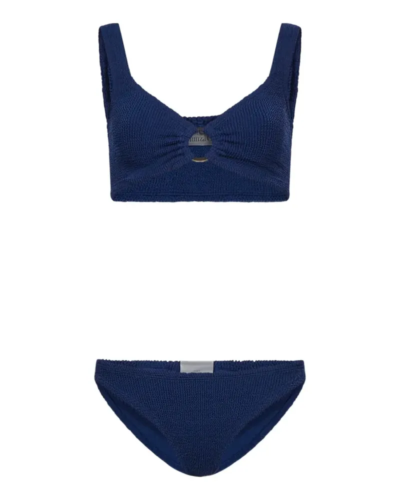 Hunza G Julia ring-detail crinkled bikini - Blau Blau