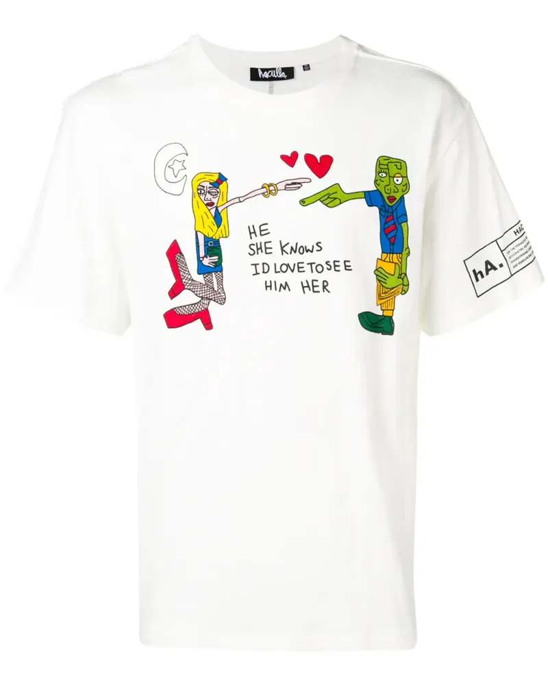 Haculla He She Knows' T-Shirt - Weiß Weiß